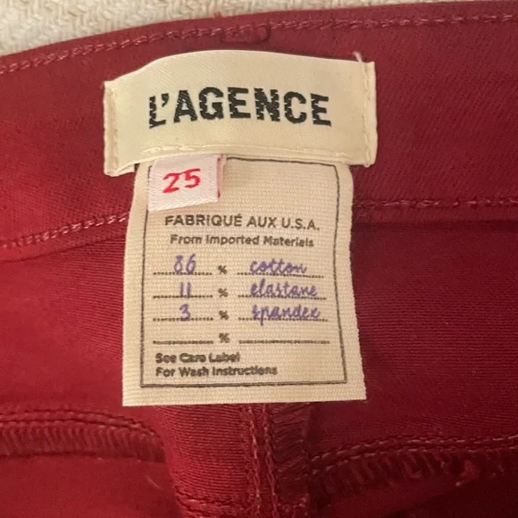 L'AGENCE Deep Red faux leather pants (NWT) - Picture 3 of 5